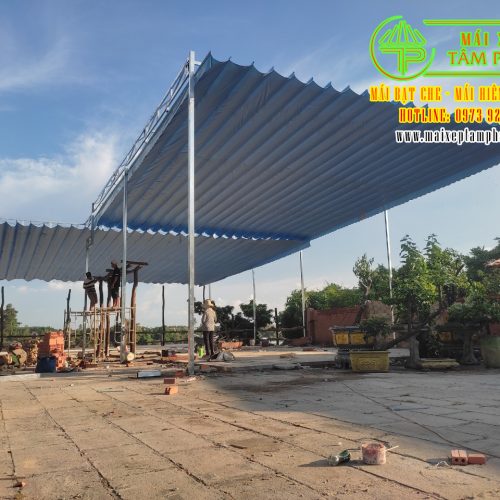 Mái che bạt xếp, mái bạt kéo che nắng giá rẻ