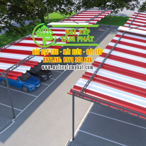 mái xếp nhà để xe đẹp, hiện đại