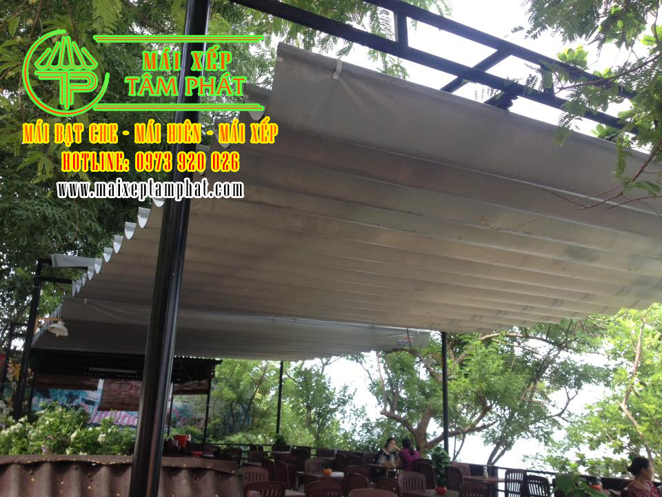 Mái xếp di động, mái xếp lượn sóng Hà Nội giá rẻ 1 Mái xếp lượn sóng, mái xếp di động, mái bạt kéo