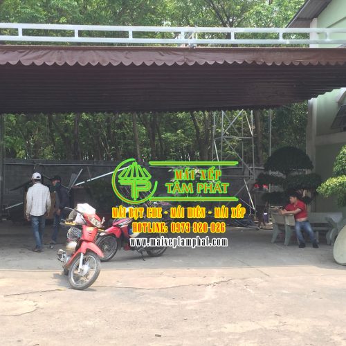 Mái xếp lượn sóng, mái che bạt xếp giá rẻ