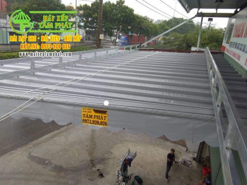 Mái xếp lượn sóng, mái bạt kéo giá rẻ tại mái xếp Tâm Phát