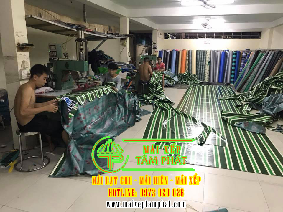 Gia công may bạt mái xếp giá rẻ