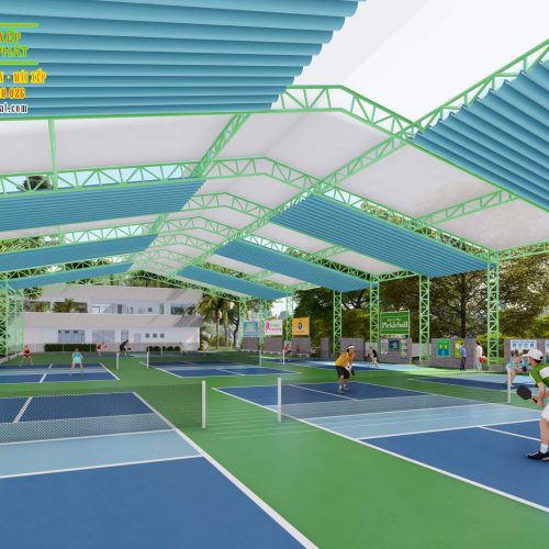 Mái che sân pickleball, sân cầu lông, sân Tennis