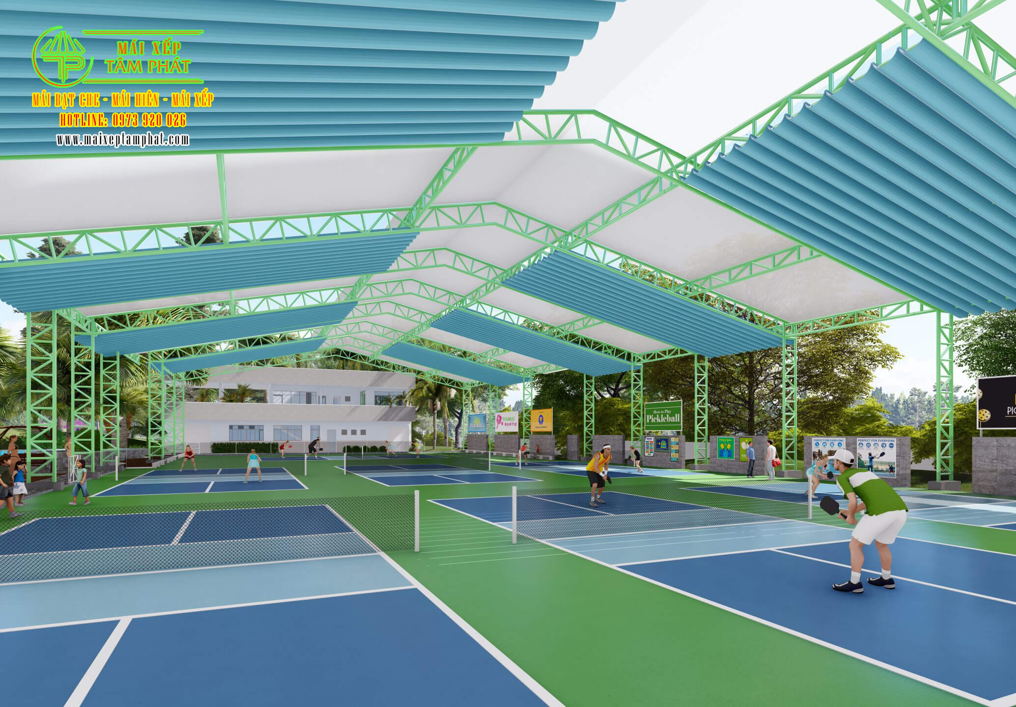 Kích thước sân Pickleball chuẩn, chi phí làm sân Pickleball là bao nhiêu? 2 Sân pickleball ngoài trời đạt chuẩn
