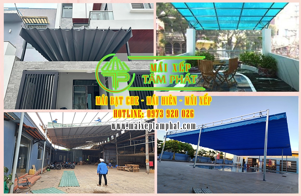 Dịch vụ Mái Che Thuận An chuyên thi công: mái bạt xếp, mái tôn, mái poly lấy sáng