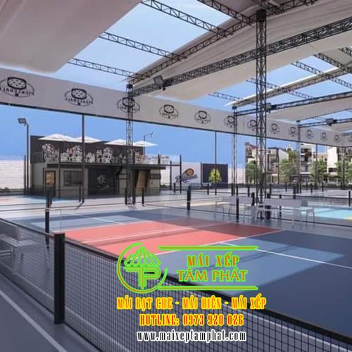 Mái bạt xếp, mái che sân Pickleball