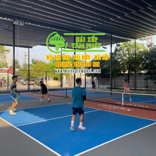 Mái che bạt kéo sân Pickleball TPHCM giá rẻ 5 Mái che di động sân Pickleball