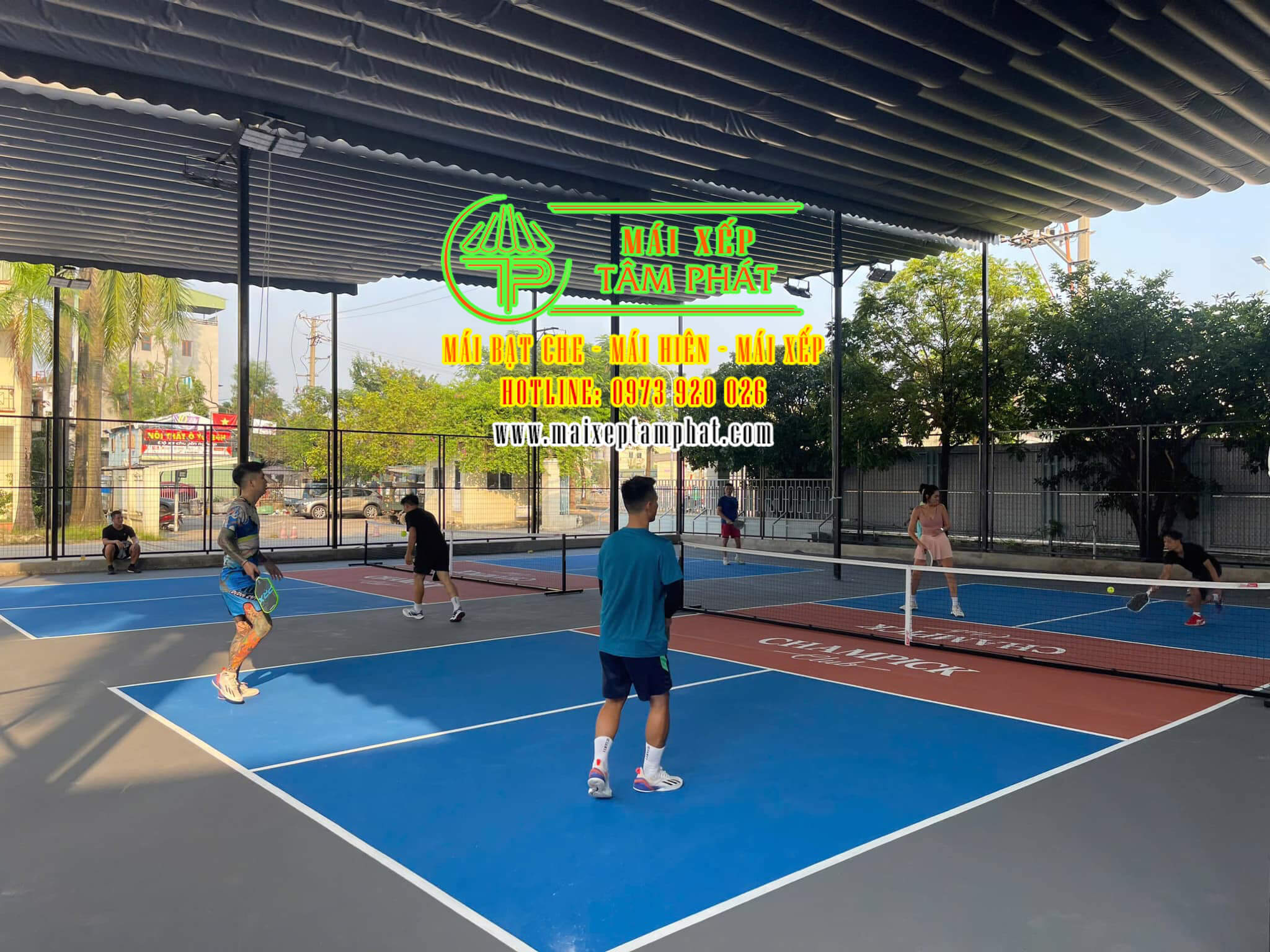 Mái che bạt kéo sân Pickleball TPHCM giá rẻ 8 Thi công Mái che bạt kéo sân Pickleball TPHCM gần đây uy tín giá rẻ